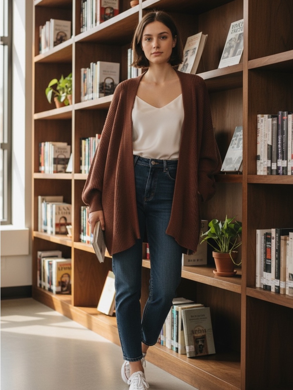 Universal Thread Rust Brown Knit Kimono Cardigan